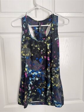 lukka Black Tank with Neon Blue, Yellow & Pink Splash